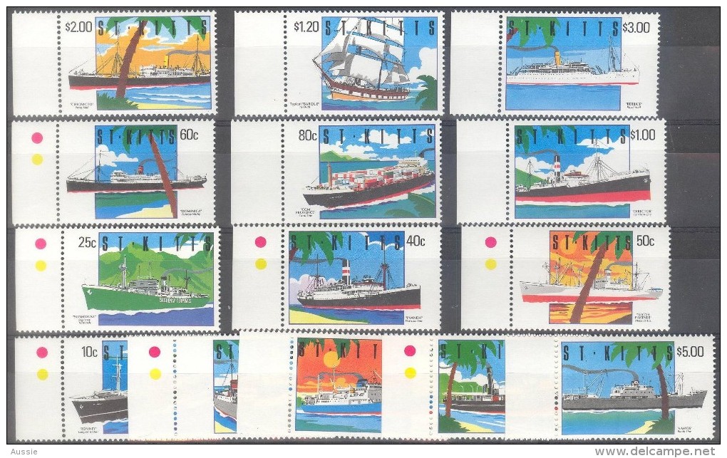 Saint Kitts St-Christophe 1990 Yvert N° 713-26 *** MNH Cote 32 Euro Bateaux Boten Ships - St.Kitts-et-Nevis ( 1983-...)