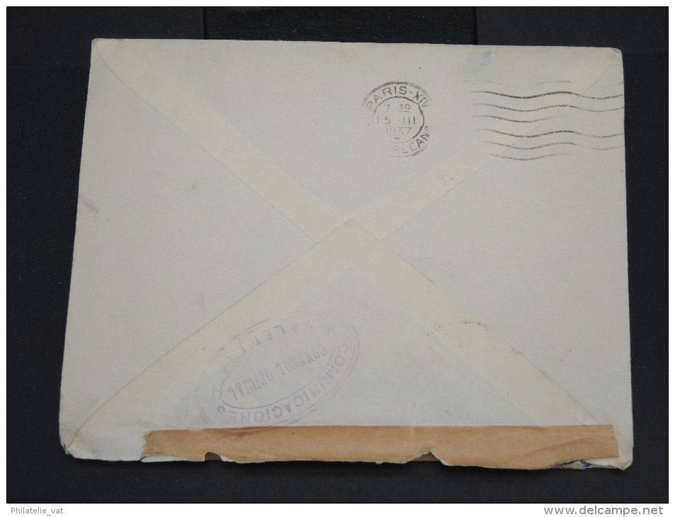 ESPAGNE - Enveloppe De Carcagente Pour La France En 1937 Avec Controle De Valencia -  à Voir P7309 - Marques De Censures Nationalistes