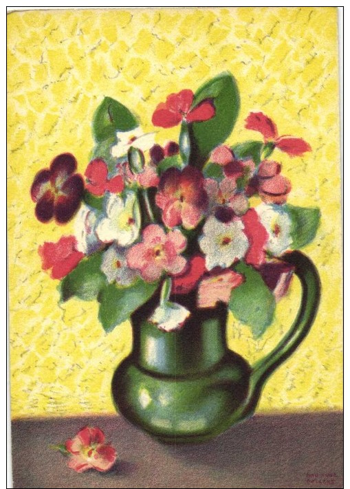 Illustrateur Marianne Dbliene Vase D'Anemones RV  Barré & Dayez 1954 1515 A - Other & Unclassified