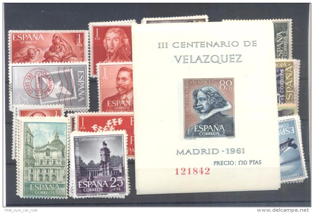 ESPAÑA AÑO 1961 COMPLETO SIN CHARNELA - Full Years