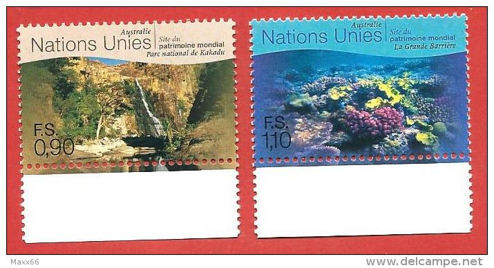 ONU - NAZIONI UNITE GINEVRA MNH - 1999 - World Heritage Sites - Australia - 0,90 + 1,10 Fr. - NT-GE 361-362 - Neufs