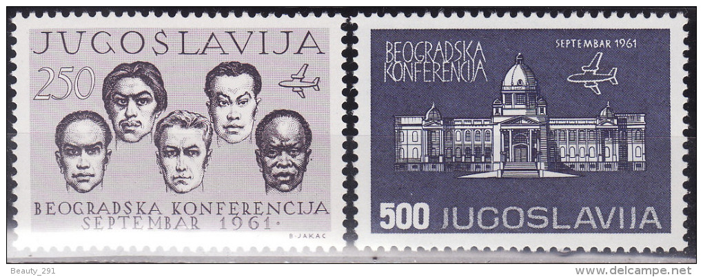 Yugoslavia 1961. Airmail-1st Conference Of Non-Aligned, MNH(**) Mi 960/61 - Unused Stamps