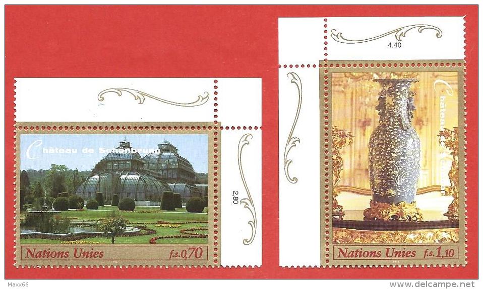 ONU - NAZIONI UNITE GINEVRA MNH 1998 - World Heritage Sites Palace Gardens Schönbrunn - 0,70 + 1,10 Fr. - NT-GE 352-353 - Neufs