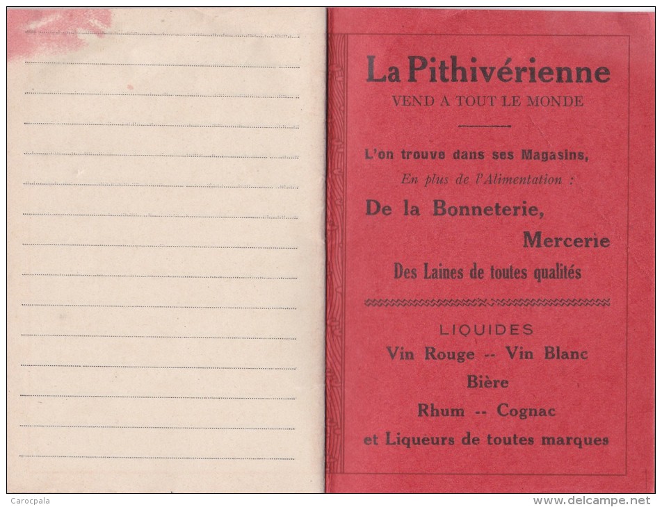 Calendrier 1934 : Agenda Magasin La Pithivérienne à Pithiviers Dans Le Loiret - Petit Format : 1921-40