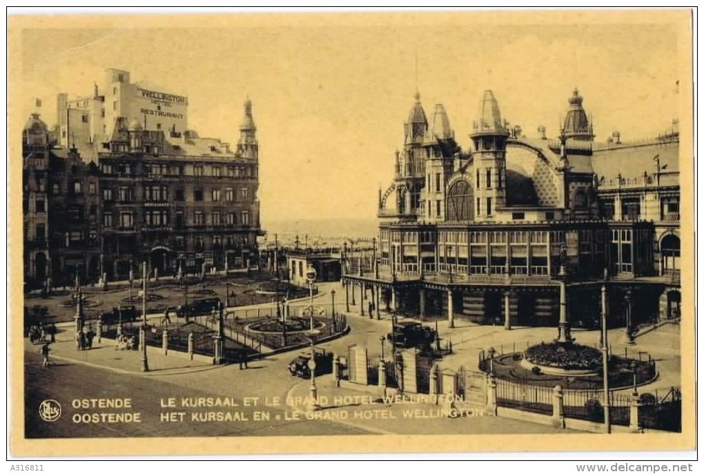 Cpa  OSTENDE Le Kursaal Et Le Grand Hotel Wellington - Oostende