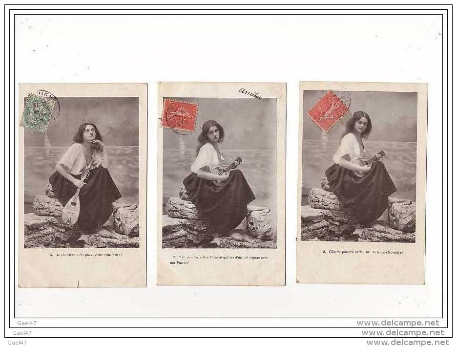 LOT DE 3 CPA MUSIQUE - FEMME (Ref 1174) - Music And Musicians