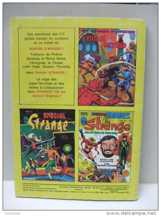 STRANGE N° 156 Mensuel - MARVEL Ed LUG  Décembre 1982 - Strange