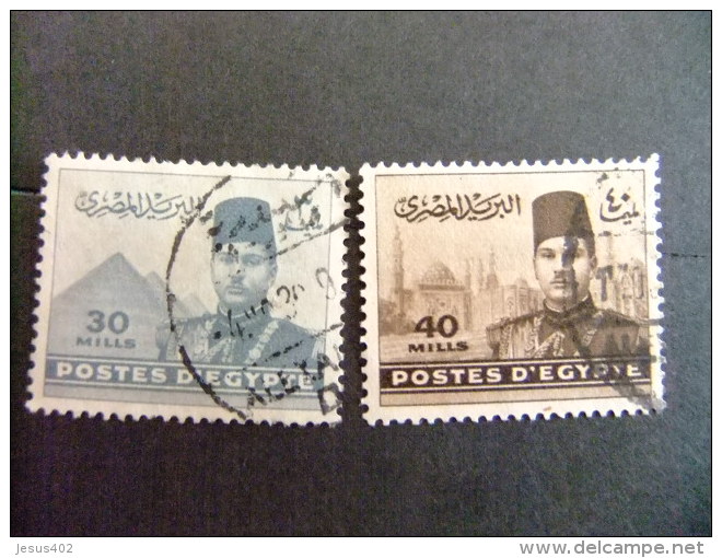 EGIPTO - EGYPTE - EGYPT - UAR - 1939 - 45 ROI FAROUK I º Yvert & Tellier Nº 213/14 º FU - Usados