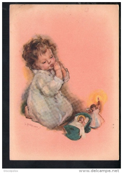 D3083 STUDIUM CHRISTI:  ILLUSTRAZIONE A. ZANDRINO CON CITAZIONE SALMI: BAMBINI ENFANT FILLE CHILDREN - ILLUSTRATION - Zandrino