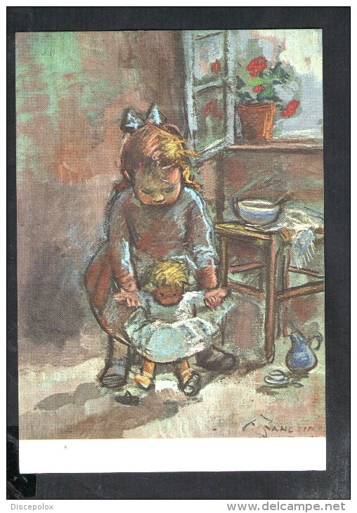 D3088 STUDIUM CHRISTI:  ILLUSTRAZIONE A. ZANDRINO CON CITAZIONE SALMI: BAMBINI ENFANT FILLE CHILDREN - ILLUSTRATION - Zandrino