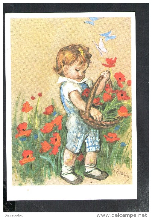 D3090 STUDIUM CHRISTI:  ILLUSTRAZIONE A. ZANDRINO CON CITAZIONE SALMI: BAMBINI ENFANT CHILDREN - ILLUSTRATION - Zandrino