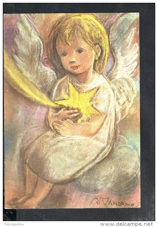 D3100 STUDIUM CHRISTI:  ILLUSTRAZIONE A. ZANDRINO CON CITAZIONE SALMI: BAMBINI ENFANT FILLE  ANGEL - ILLUSTRATION - Zandrino