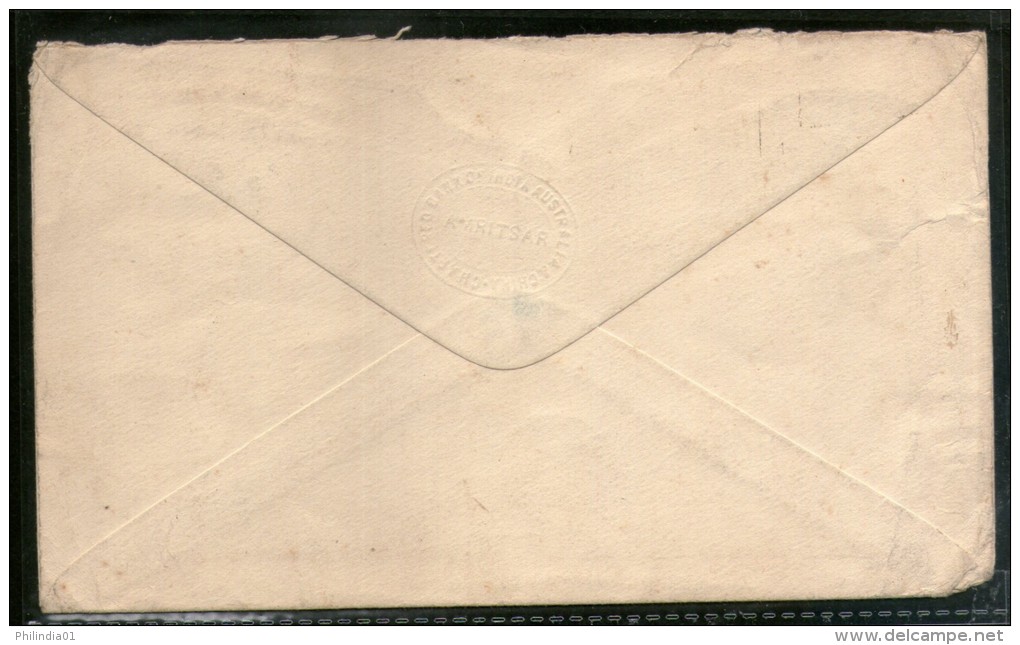 India 1931 KG V Air Mail Stamp On Cover Amritsar To England # 1451-11 - Poste Aérienne