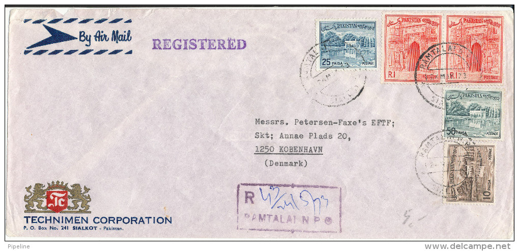 Pakistan Registered Cover Sent To Denmark 24-5-1973 - Pakistan