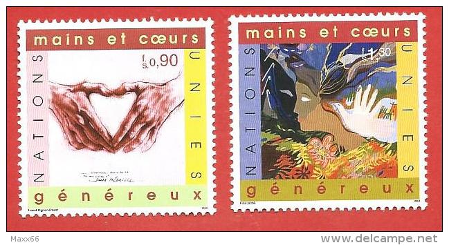 ONU - NAZIONI UNITE GINEVRA MNH - 2001 - Anno Internazionale Del Volontariato - 0,90 + 1,30 Fr. - Michel NT-GE 413-414 - Unused Stamps
