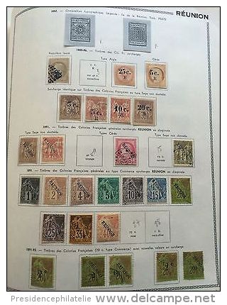 COLONIES FRANÇAISES RÉUNION: Collection De Timbres 1885/1947 Dont Colis Postaux - Autres & Non Classés