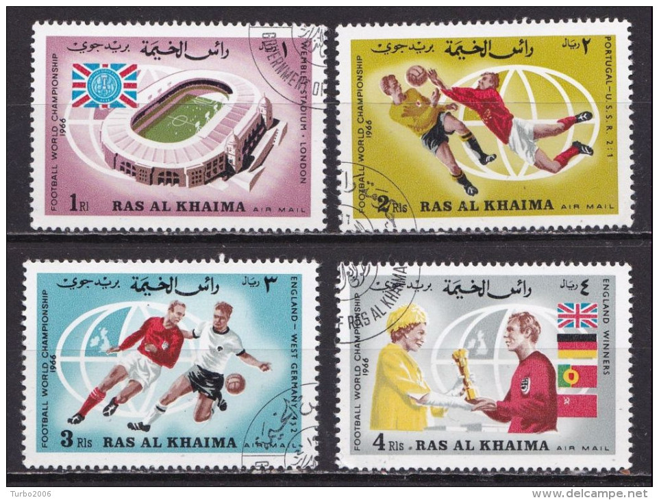 Ras Al Khaima 1966 Football World Championship London  Complete Used Set Yvert  Airmail  3 - 1966 – Angleterre