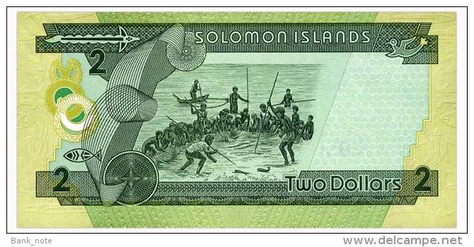 SOLOMON ISLANDS 2 DOLLARS ND(2011) Series C/8, Sign. 10 Pick 25 Unc - Salomons