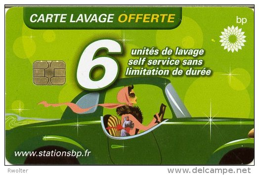 @+ Carte De Lavage BP  France - 6 UNITES - Auto Verte (offerte) - Lavage Auto