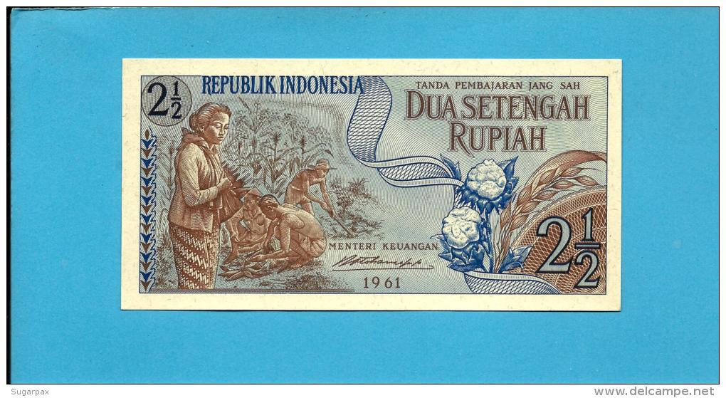 INDONESIA - 2 1/2 Rupiah - 1961 - P 79 - UNC. - Série AWA - 2 Scans - Indonésie