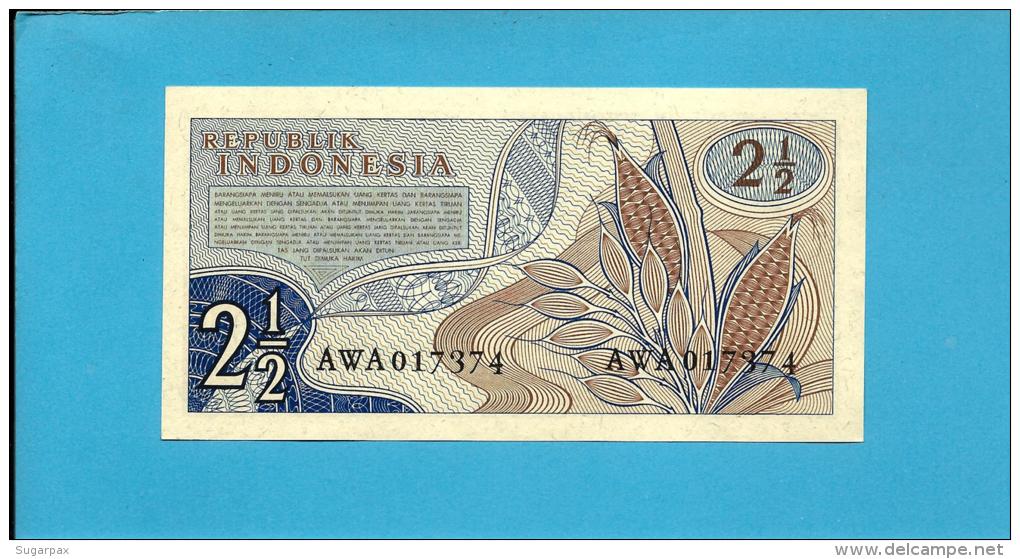 INDONESIA - 2 1/2 Rupiah - 1961 - P 79 - UNC. - Série AWA - 2 Scans - Indonésie