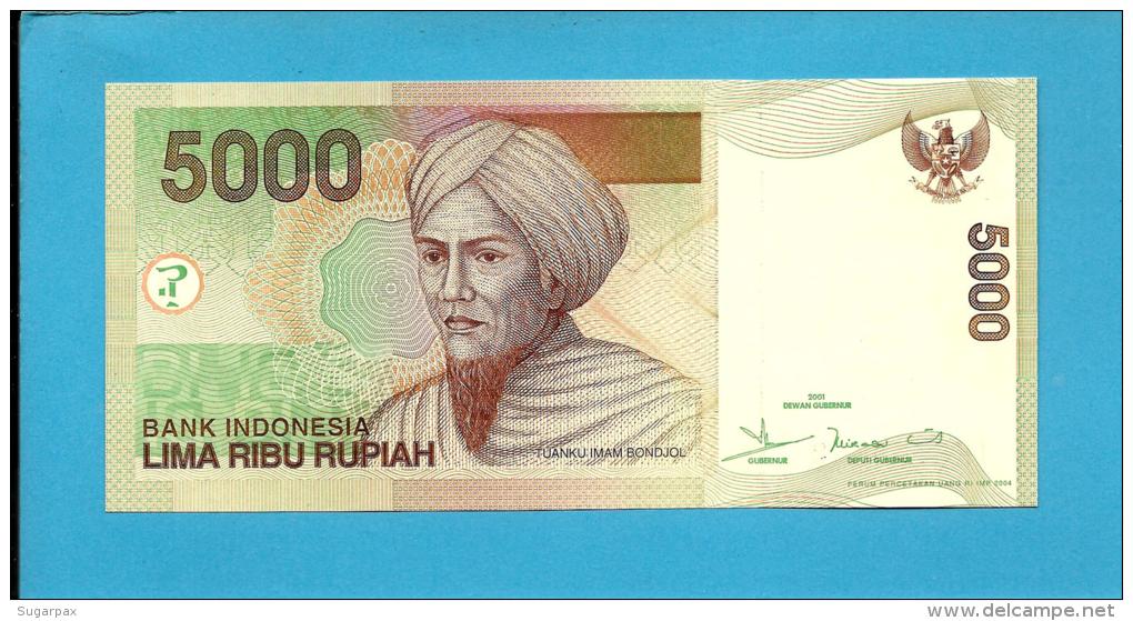 INDONESIA - 5000 Rupiah - 2001 / 2004 - P 142.d - UNC. - Série IKE - 2 Scans - Indonésie