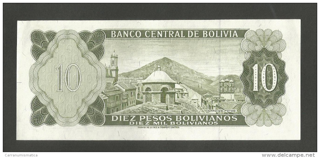 BOLIVIA - BANCO CENTRAL De BOLIVIA - 10 PESOS BOLIVIANOS (1962) - Bolivie