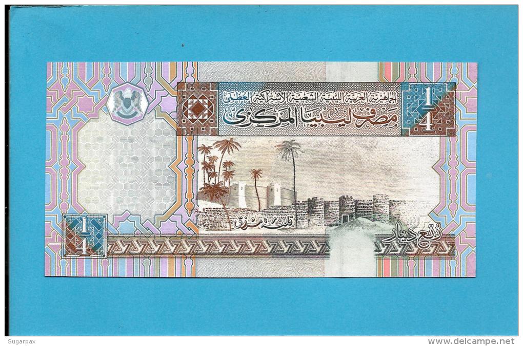 LIBYA - 1/4 Dinar - ( 2002 ) - P 62 -  UNC. - Sign. 4 - Series 5 -  See 2 Scans - Libyen