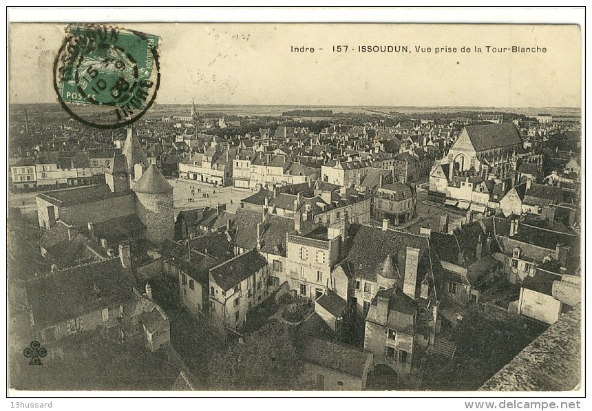 Carte Postale Ancienne Issoudun - Vue Prise De La Tour Blanche - Issoudun