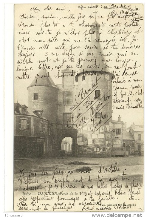 Carte Postale Ancienne Issoudun - Porte De La Ville - Issoudun