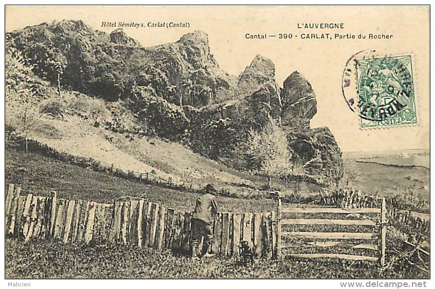 - Cantal - Ref- A 603 - Carlat - Partie Du Rocher - Carte Bon Etat - - Carlat