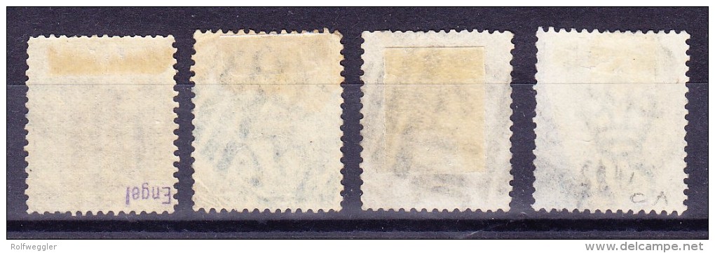 Hong-Kong 1863/91 4 Werte Alt Hong-Kong Davon 3 Mit Shanghai Stempel - Oblitérés