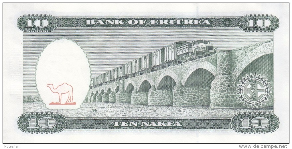 ERITREA 10 NAKFA 1997 P-3 LOT X5 UNC  NOTES */* - Erythrée