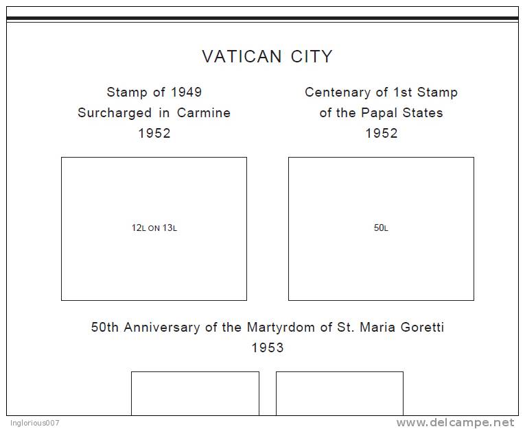 VATICAN CITY STAMP ALBUM PAGES 1929-2011 (193 Pages) - English