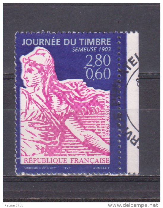 FRANCE / 1996 / Y&T N° 2990a : J. Du Timbre (Semeuse) Avec Surtaxe De Carnet (avec Bord) - Choisi - Cachet Rond - Used Stamps