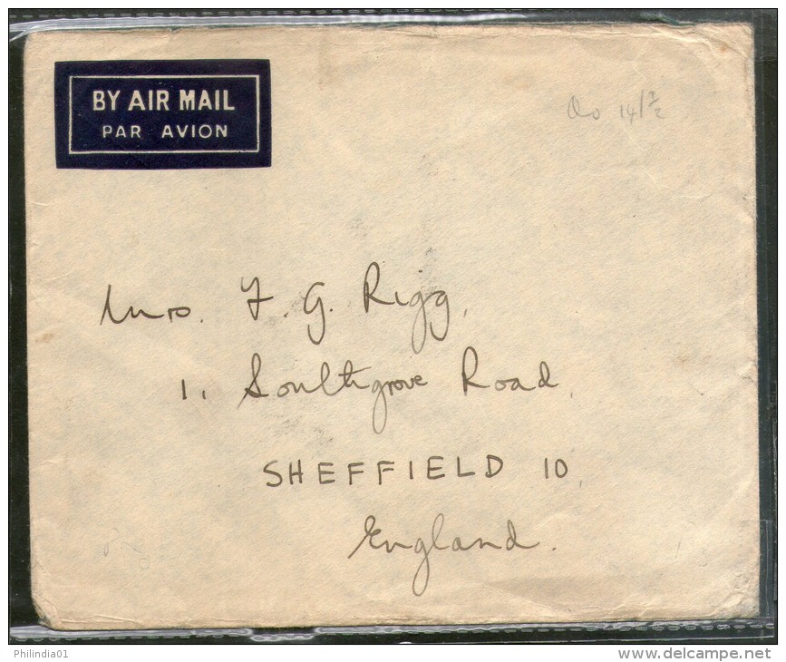 India 1937 KG V Multi Franked Cover Raniganj To England # 1452-17 - Airmail