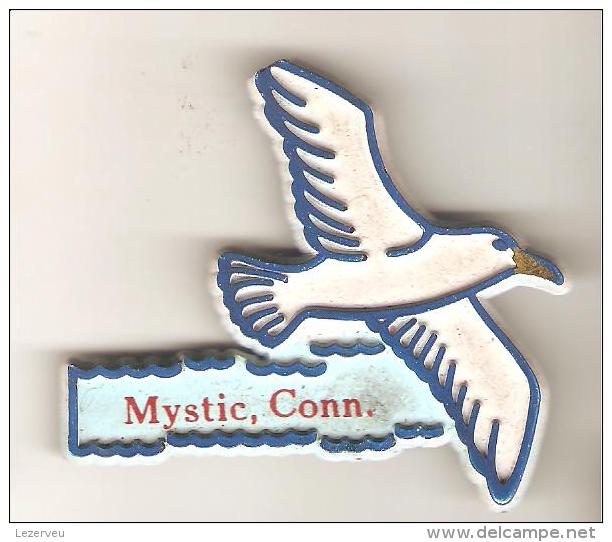 MAGNET ETATS UNIS MYSTIC CONNECTICUT MOUETTE  SEAGULL - Animals & Fauna