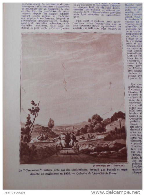 Article De Presse- Manège De Draisiènnes En 1819 , Le Charvolant En 1826, Conduite Intérieure De 1889 -1936 - 3 Pages - - Documents Historiques