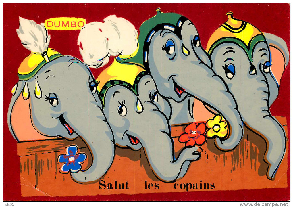 Walt Disney - Disneyworld - Eléphants - Dumbo - Salut Les Copains- Velours - Feutrine -Carrière, Perpignan - Séphériades - Disneyworld