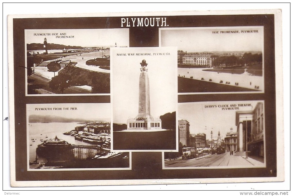 CPSM Real Photograph Plymouth Devon England Multi-views No Written - Plymouth