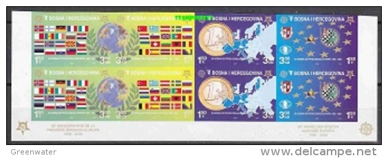 Bosnia/Herzegovina Sarajevo 2005 50Y Europa Strip 4v (pair)  IMPERFORATED ** Mnh (22733) - Europese Gedachte