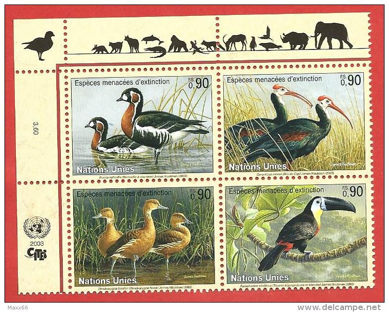 ONU - NAZIONI UNITE GINEVRA MNH - 2003 - Specie In Via Di Estinzione - 0,90 Fr. X 4 - Michel NT-GE 466-469 - Unused Stamps