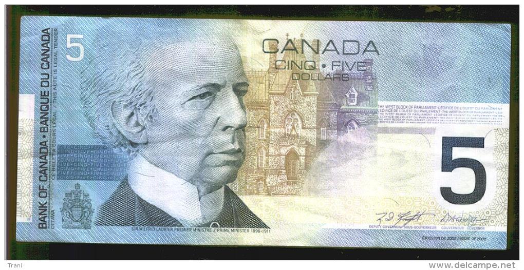 CINQUE DOLLARI CANADESI - Anno 2002 - Canada