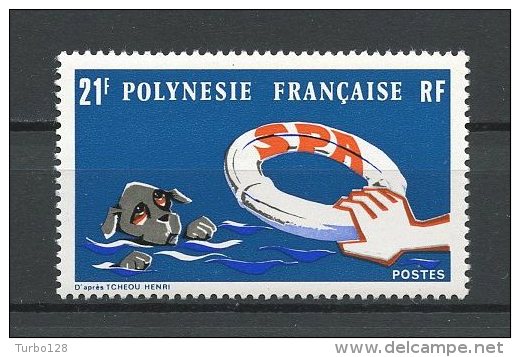 POLYNESIE 1974 N° 96 ** Neuf = MNH Superbe Cote 14,20 € Protectrice Animaux Chiens Dogs Animals Faune - Neufs