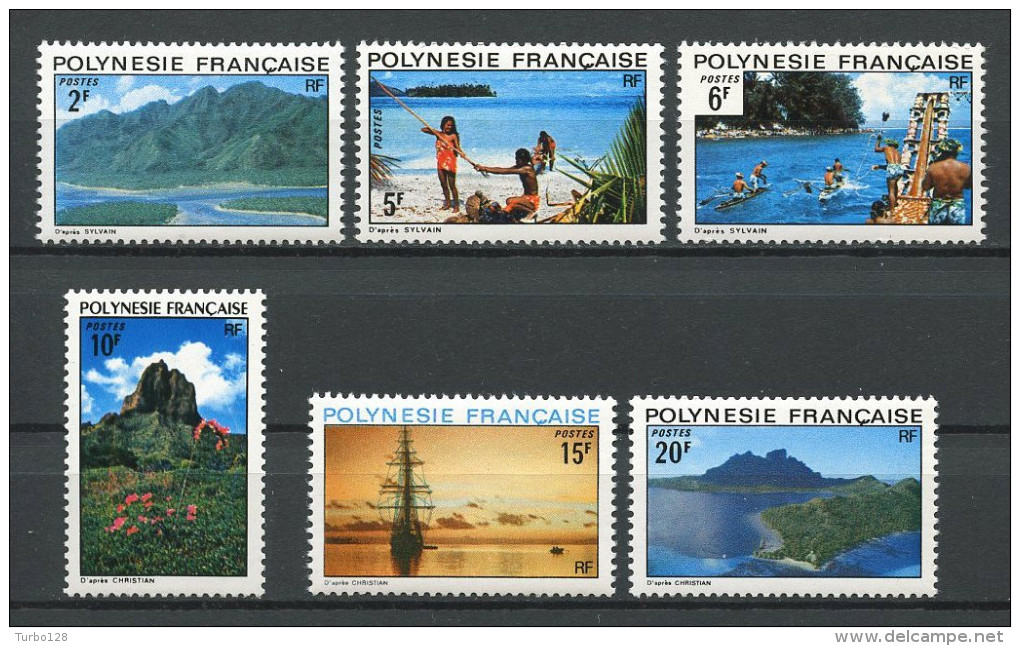 POLYNESIE 1974 N° 97/102 ** Neufs = MNH Superbes Cote 20 € Paysages Landscapes Bateaux Boats Sailboat - Neufs