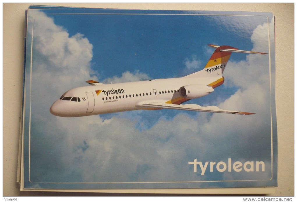 AIRLINES ISSUE / CARTE COMPAGNIE        TYROLEAN AIRWAYS   FOKKER 100 - 1946-....: Era Moderna