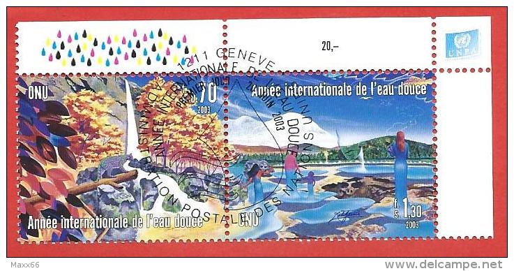 ONU - NAZIONI UNITE GINEVRA USATO FDC - 2003 - Anno Internazionale Dell´acqua - 0,70 + 1,30 Fr. - Michel NT-GE 470-471 - Used Stamps