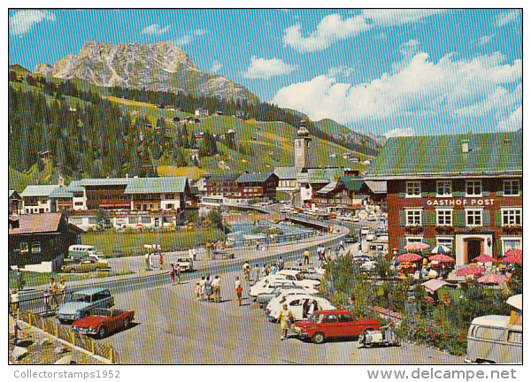 23283- LECH- TOWN PANORAMA, INN, CAT, MOUNTAINS - Lech