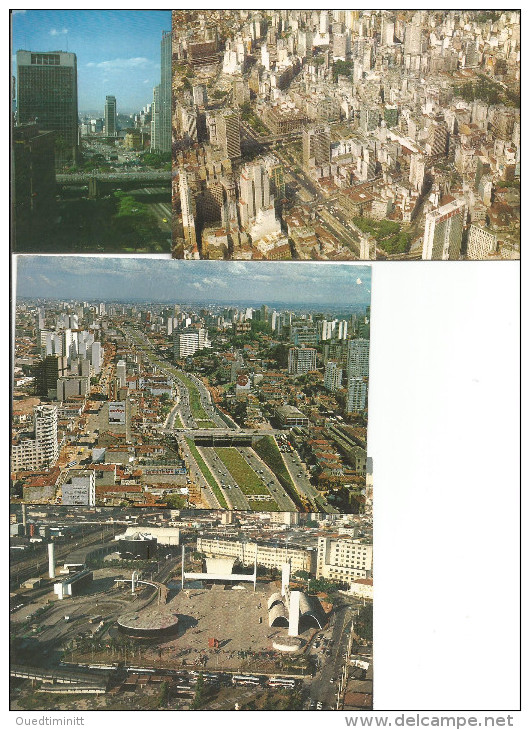 Brésil. São Paulo. Lot De 4 Cpsm De Vues Générales. - São Paulo