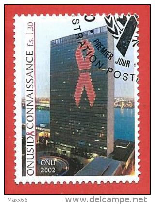 ONU - NAZIONI UNITE GINEVRA USATO - 2003 - AIDS - Simbolo E Sede ONU New York - 1,30 Fr. - Michel NT-GE 456 - Gebruikt